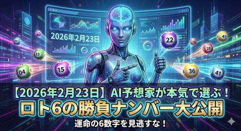 【2026年2月23日】AI予想家が本気で選ぶ！ロト6の勝負ナンバー大公開