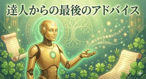 達人からの最後のアドバイス