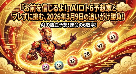 「お前を信じるよ！」AIロト6予想家とブレずに挑む、2026年3月9日の追いがけ勝負！