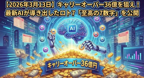 【2026年3月13日】キャリーオーバー36億を狙え！最新AIが導き出したロト7「至高の7数字」を公開