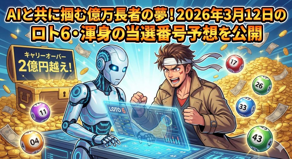 AIと共に掴む億万長者の夢！2026年3月12日のロト6・渾身の当選番号予想を公開