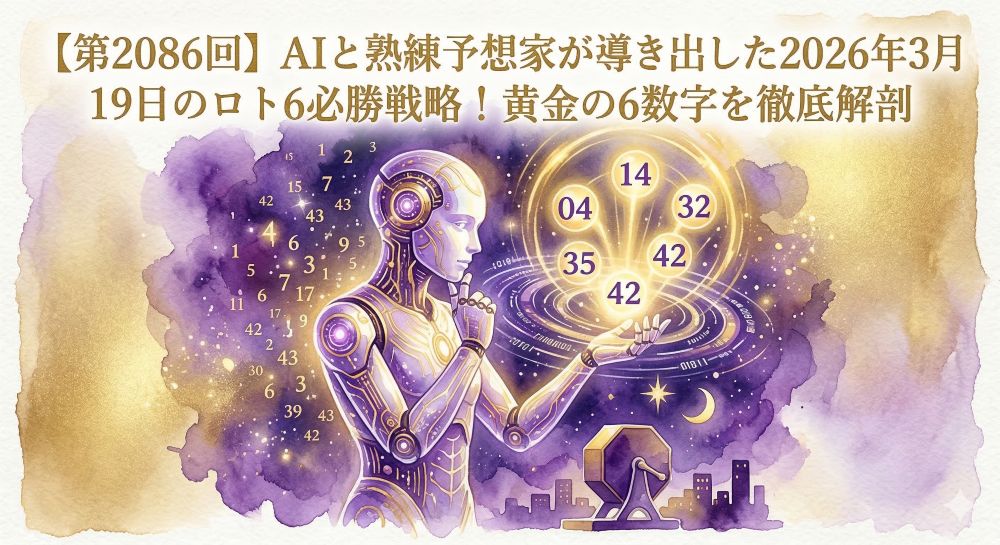 【第2086回】AIと熟練予想家が導き出す2026年3月19日のロト6必勝戦略！黄金の6数字を徹底解剖
