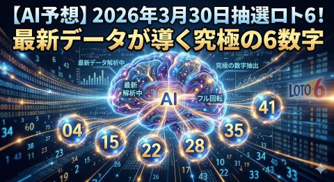 【AI予想】2026年3月30日抽選ロト6！最新データが導く究極の6数字