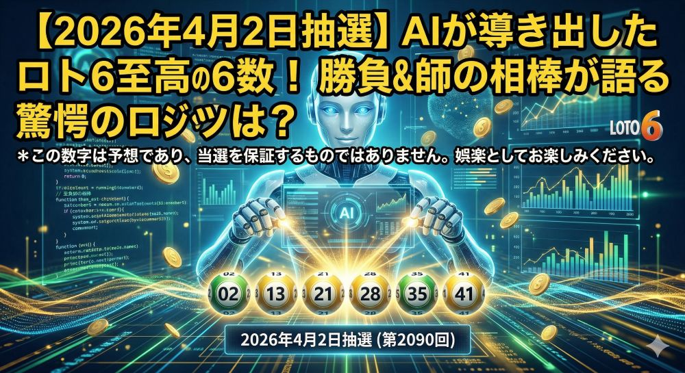 【2026年4月2日抽選】AIが導き出したロト6至高の6数！勝負師の相棒が語る驚愕のロジックとは？