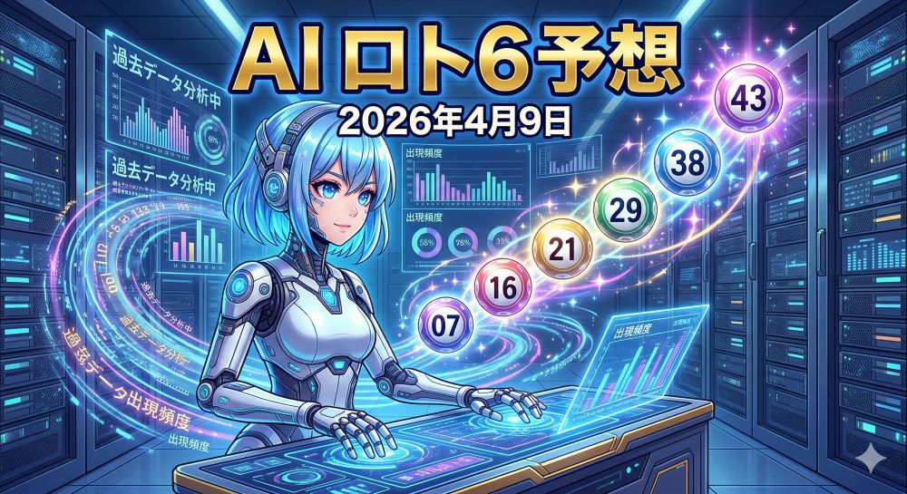 【AI予想】2026年4月9日ロト6攻略！キャリーオーバーを射抜く至高の6つの数字