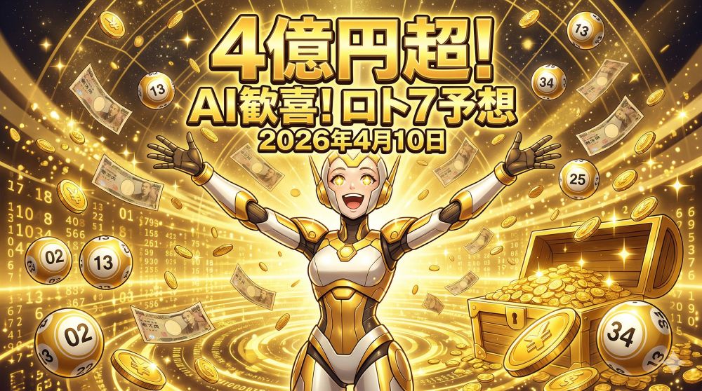 4億円超！2026年4月10日のロト7をAIが徹底予想。キャリーオーバーを狙う至高の7数字